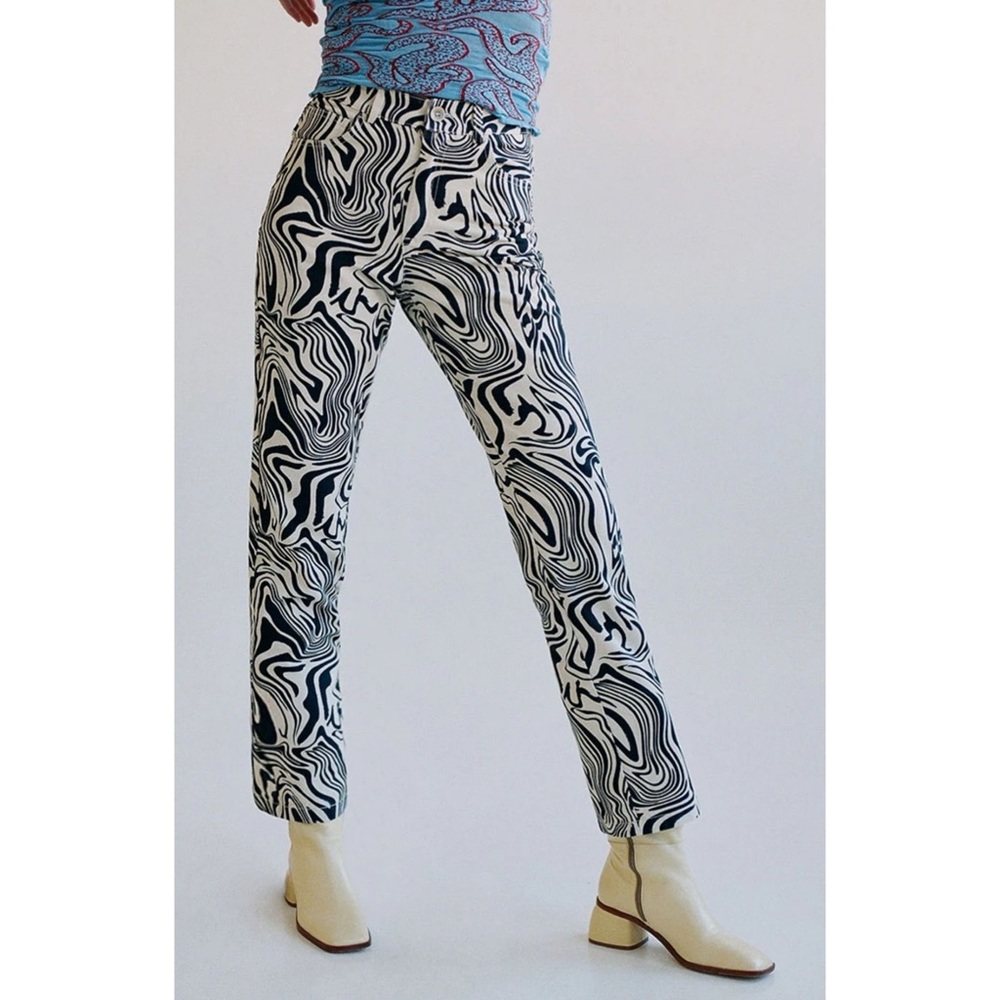 Paloma Wool Kelly Trousers In Black/Ivory Size 10